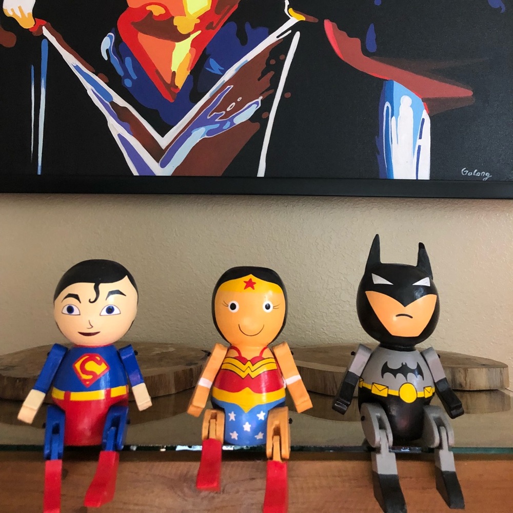 Wood Handmade Wonder Woman Puppet